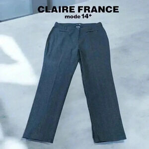 NWOT Claire France, Plus-Size Tailored Straight-Leg  Trousers, 16W, Gray 💫